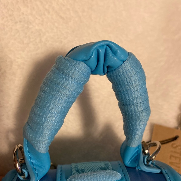 NWT Stave Madden BDORAA Turquoise Micro Mini Silver Chain Bag - Picture 11 of 11